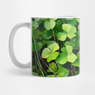 Clover Leaves on a Lawn Watercolor Mug